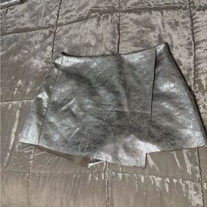 Silver Metallic Skort